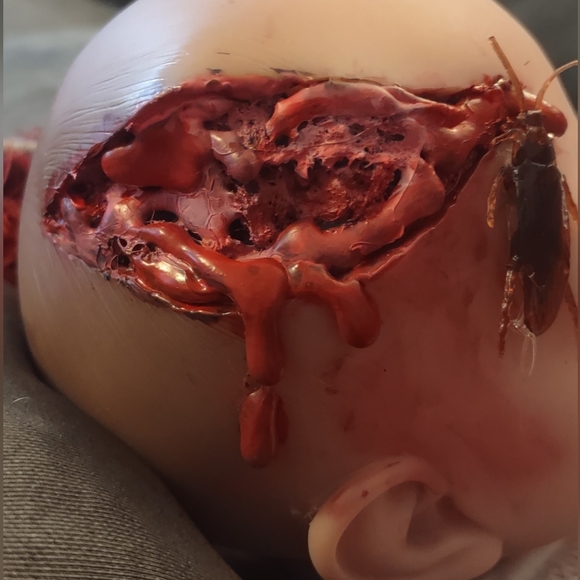 OOAK Creepy doll goth haunted satanic demonic soul morbid brain gore Halloween - Picture 3 of 7